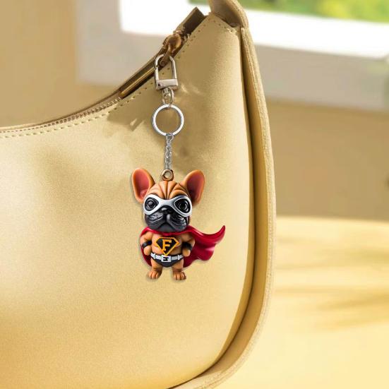Puppy Pendant Keychain Acrylic Resin Bag Pendant Car Keychain Compact Portable Versatile Sturdy Durable Keyring