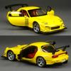 1/32 Mazda RX-7 FD3S Racing Miniature Diecast Toy Car Model Sound & Light Doors Openable Collection Gift for Children Boy Kid