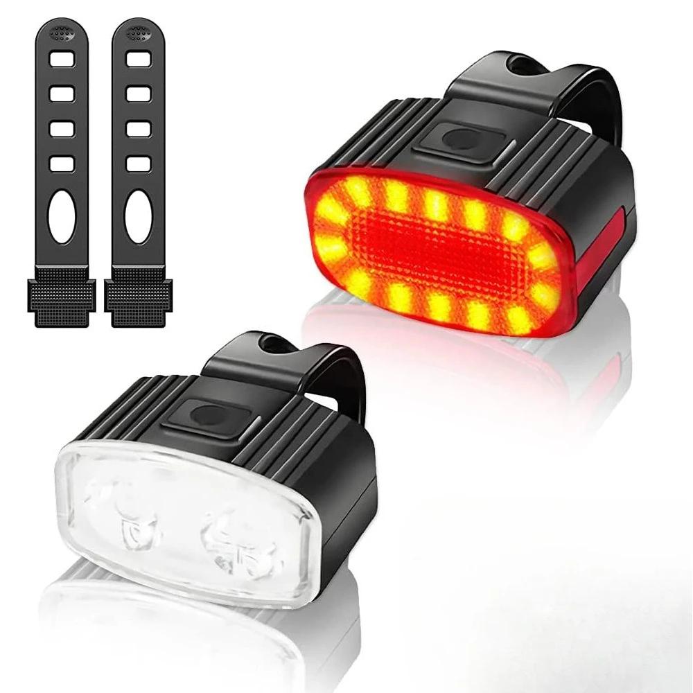 Fahrradbeleuchtung Vorne Hinten Wiederaufladbar Fahrrad Radfahren USB Taschenlampe für Fahrradbeleuchtung Vorne/Hinten/Set Fahrrad Laterne Zubehör