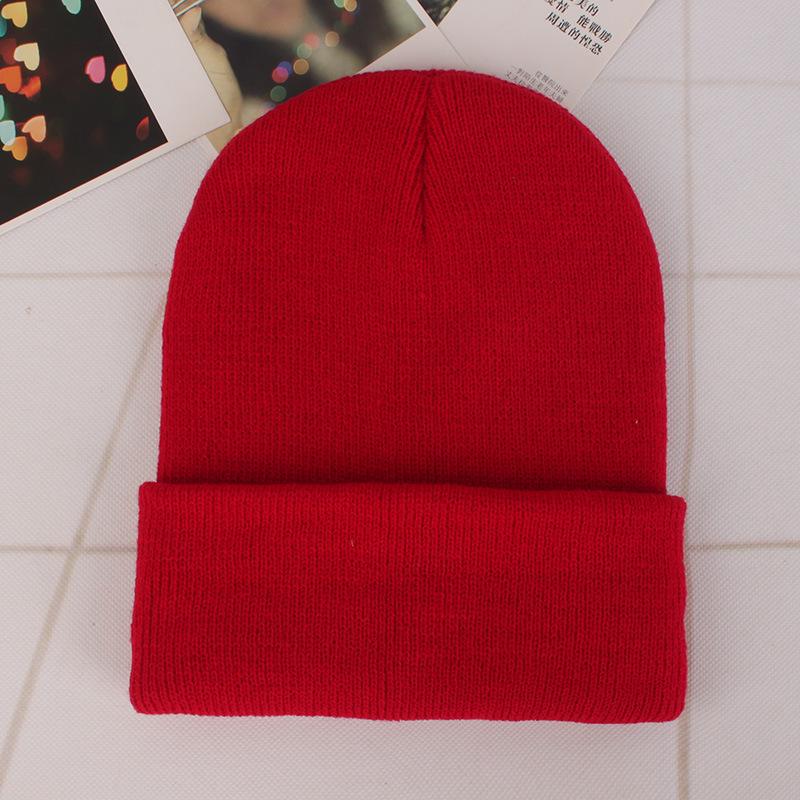 Unisex Fluorescent Acrylic Beanie – European and American Candy Color Knit Hat for Autumn and Winter