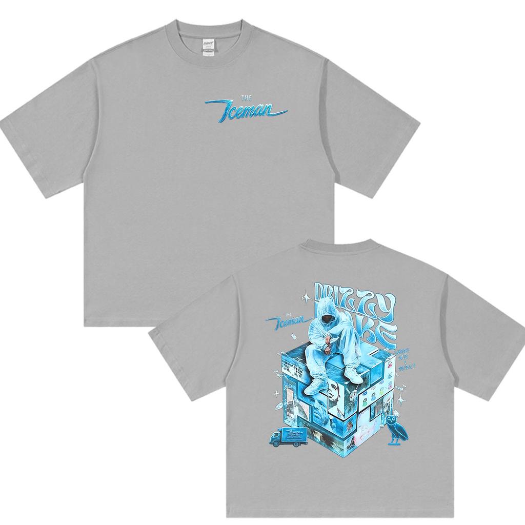 Drake Iceman What Did I Miss Album Merch Shirts Men's Vintage Cotton Y2K Short Sleeve T-Shirt Rap Man Clothing