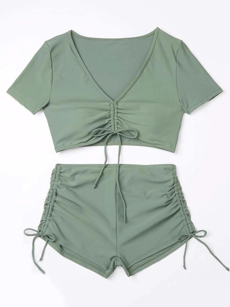 European & American Tie-up Bow Bikini Swimwear Set - Women's Sexy Beach Swimsuit