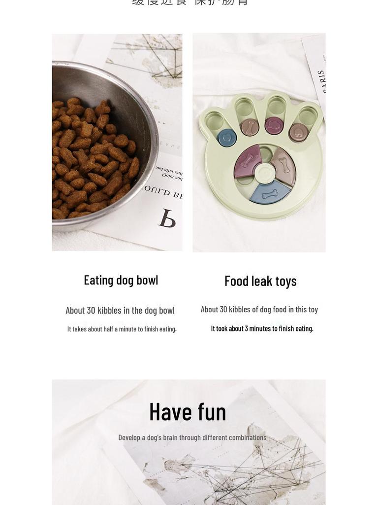 Pet Dog Puzzle Slow Feeder Bowl - Bite-Resistant, Leak-Proof Interactive Decompression Toy.
