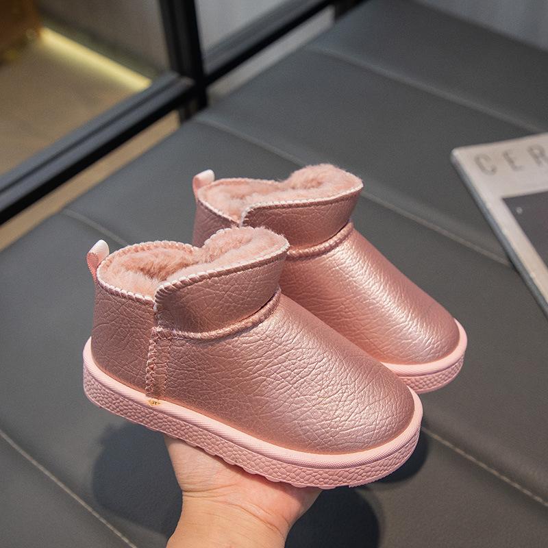Baby cotton boots waterproof and non-slip children's snow boots piled and thickened boys' cotton shoes girls' warm manufacturers