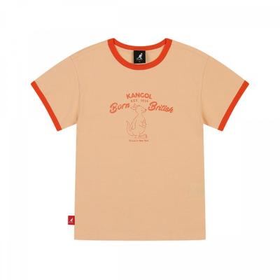 Graficzny T-shirt Ringer Koralowy asbcrT01150cl
