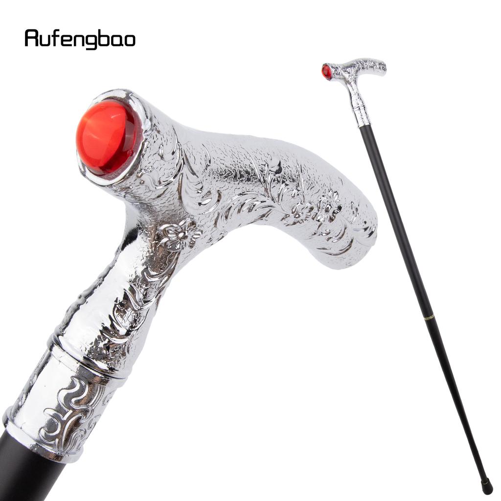 Röd Diamant Vit Blomma Boll Modekäpp Dekorativ Käpp Cospaly Vintage Fest Modesticka Kräkla 92cm