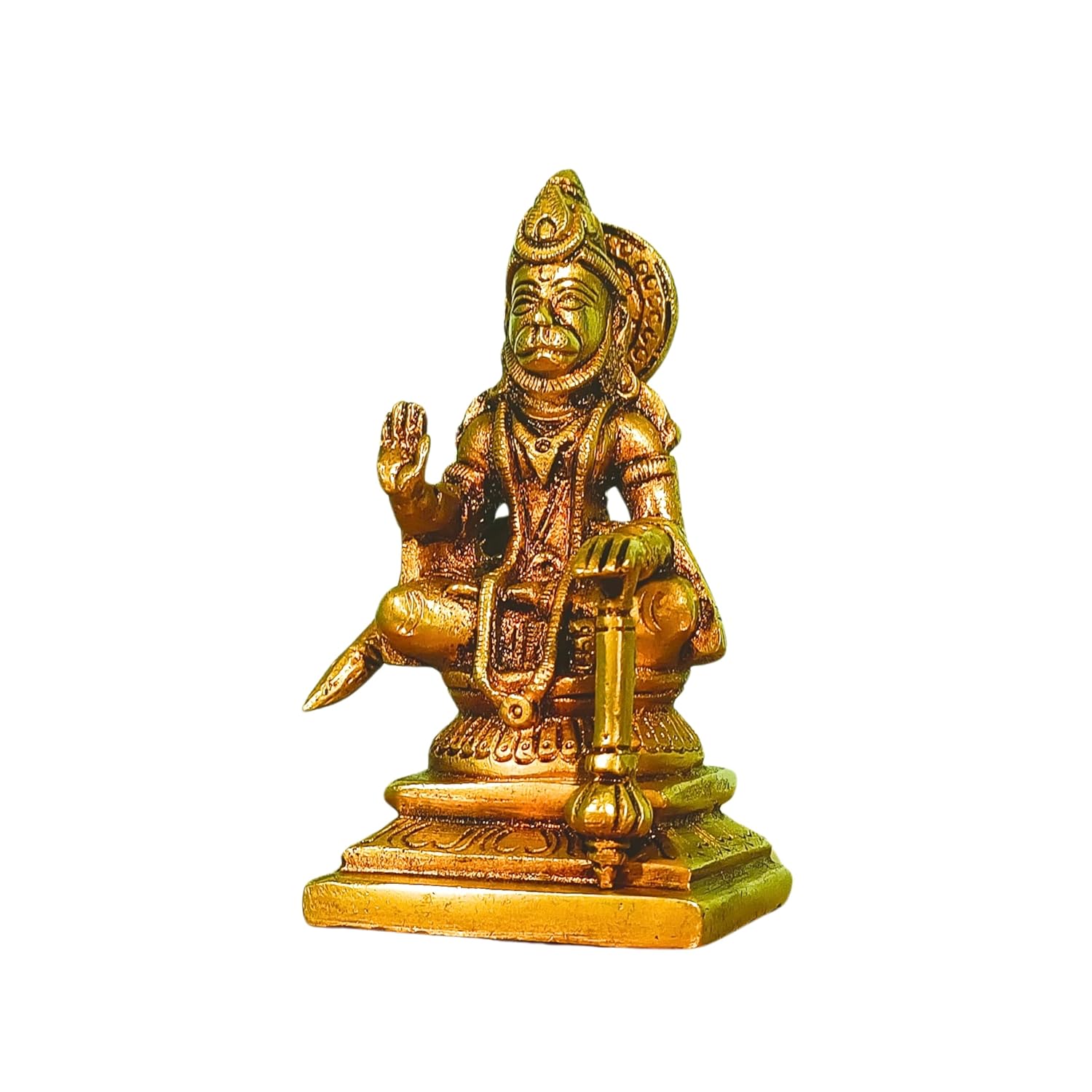 

Shree Hanuman Ji Brass Idol, Handcrafted For Worship & Decor, Temple, Gold