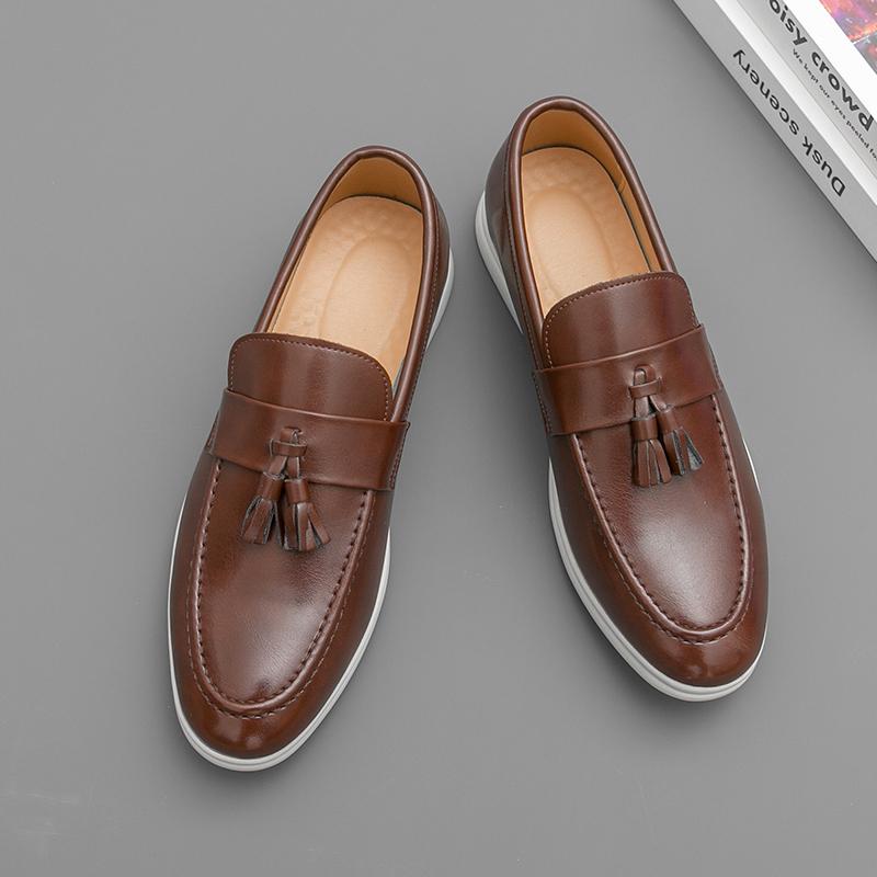 Witte Leren Schoenen Voor Mannen Klassieke Slip-On Leren Loafers Mannen Comfortabele Casual Zakelijke Schoenen Heren Formele Schoenen