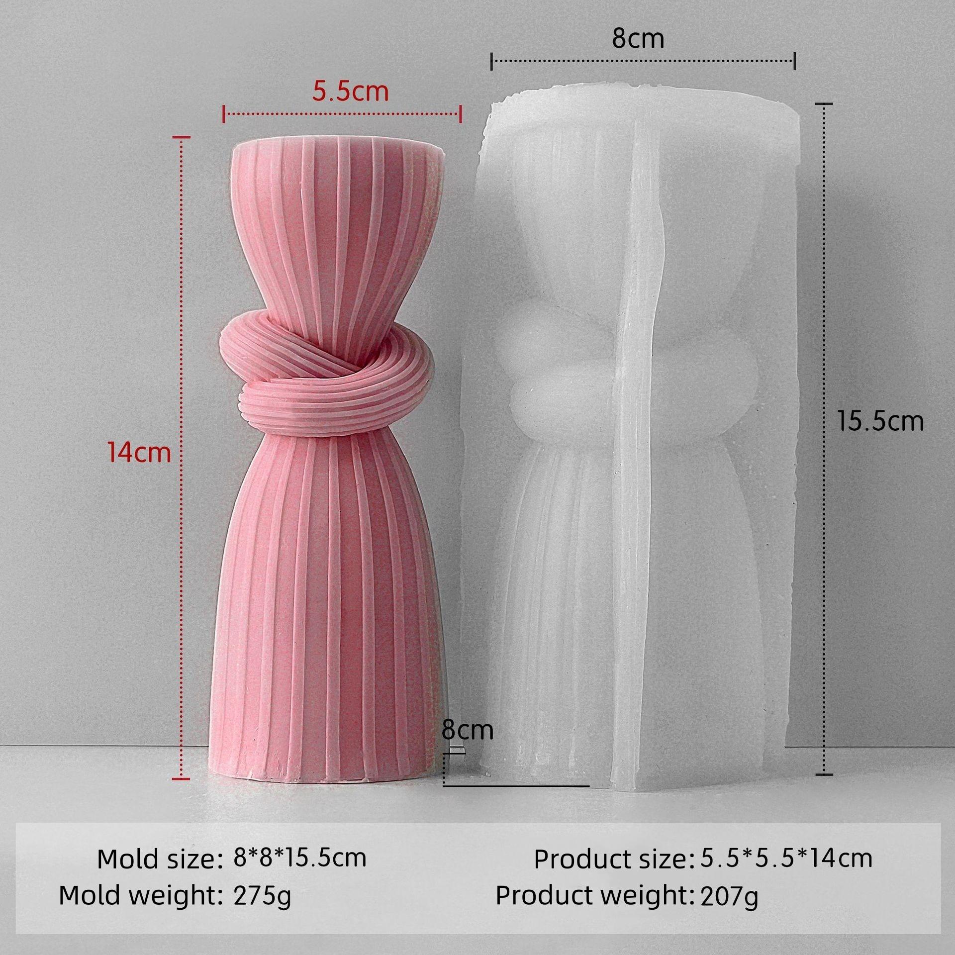 Factory Direct Three-dimensional Striped Column Scented Candle Silicone Mold For Diy Cake Tools And Candlestick Ornaments As shown in the picture