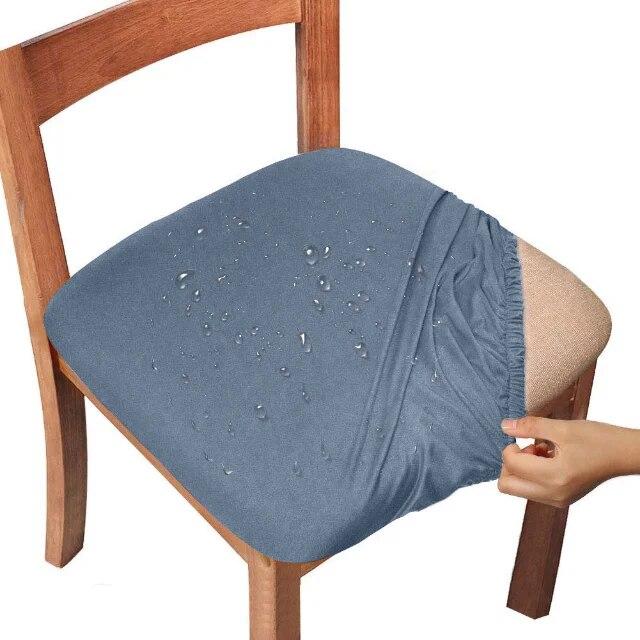 Waterproof Chair Seat Cover Solid Elastic Chair Cushion Cover Anti-dust Chair Protector Dining Room Spandex Armchair Slipcover