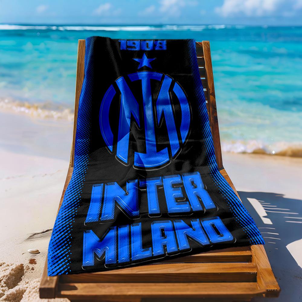 Inter Milan Beach Towel Super Soft Microfiber Quickdry Fabric Comfortable Lightweight