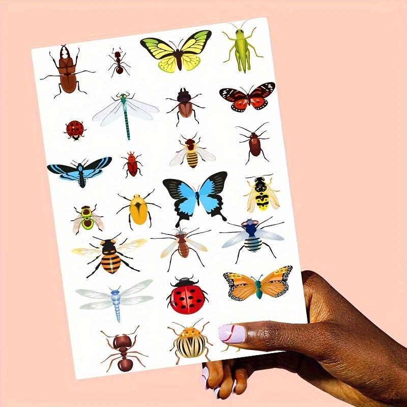 1 adet Tiny Bugs Geçici Dövme Transferleri, Vücut Çıkartmaları Seti, Böcekler, Böcekler, Böcekler Parti Hediyeleri, Doğum Günü Partisi Hediyeleri