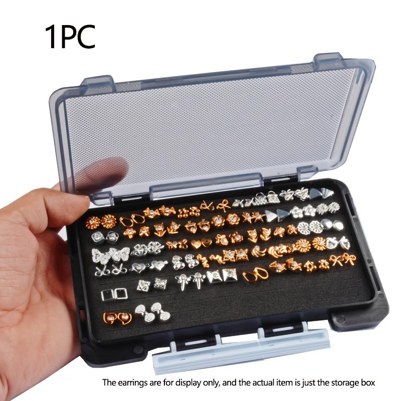 

Portable Earring Storage Box New Design Large Capacity Jewelry Storage Box Exquisite Earring Necklace Storage Packing Dustproof