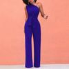 Banquet Romper na jedno rameno Přiléhavý sexy prodyšný pevný šev Jednobarevný s páskem Slim Fit kombinéza na ples Denní oblečení bez rukávů