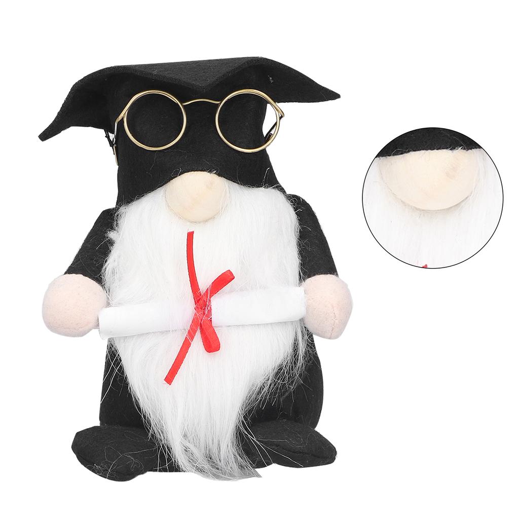 Muñeco de gnomo de graduación, pequeño adorno de gnomo sin rostro con barba para decoración de graduación.