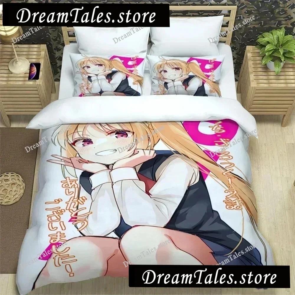 Anime Girl Lonely Rock Art Print Three Piece Bedding Set Article Children Or Adults For Beds Quilt Covers Pillowcases Bedding741