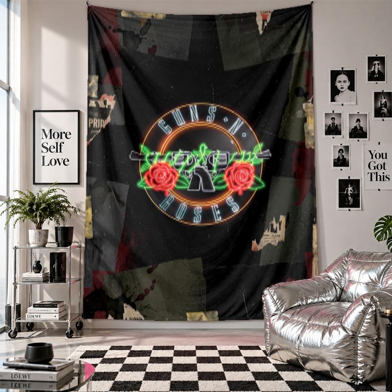 Guns N’ Roses Wall Tapestry Home Decor Wall Hanging Cloth for Bedroom Living Room Background