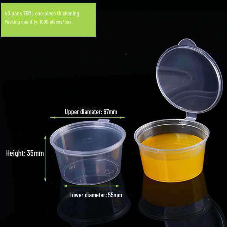2oz Hong Kong Style Rectangular Chili Oil Slime Sauce Cup - Disposable Seasoning Dish