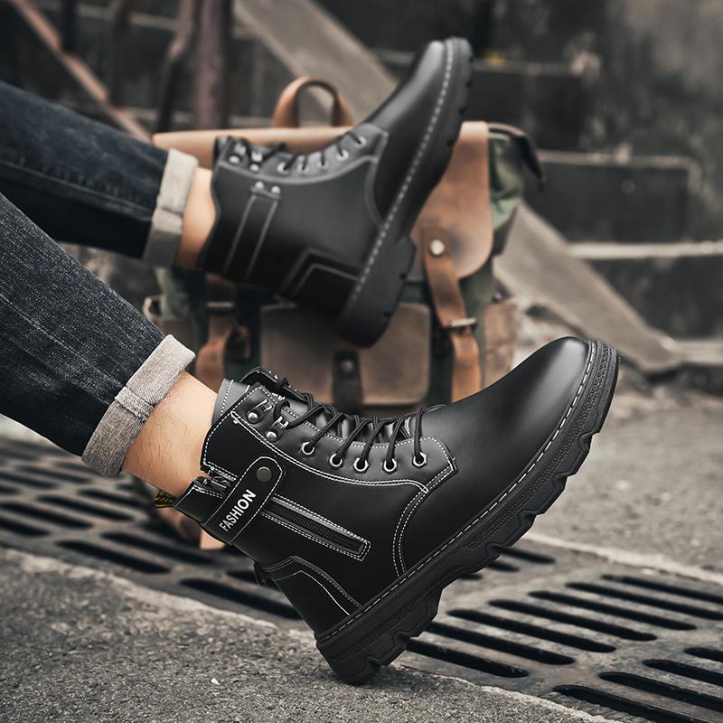 Herren British Casual Stiefel Vier Jahreszeiten Neu Weiche Sohle Rutschfest High-Top Stiefel Mode Jugend Outdoor Komfort Sport Arbeitsstiefel