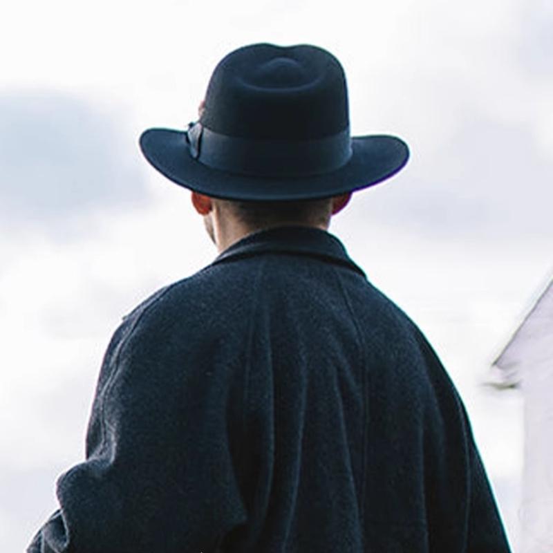 High Quality Large Size Wool Fedoras Hats British Retro Panama Hat Big Brimmed Top Hats Big Head Tibetan Style Jazz Hat 54-62Cm