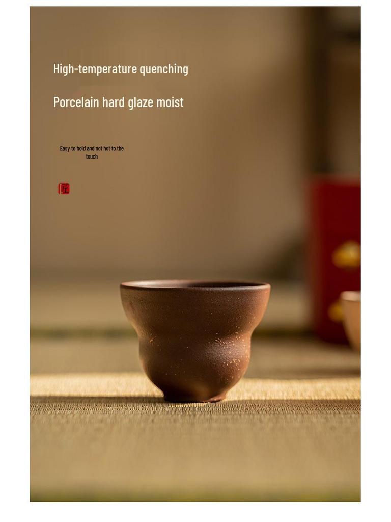 Retro Wenchuang Zisha Ceramic Teacup Gift Box with Five Blessings Logo - Perfect Souvenir for Clients and Leaders