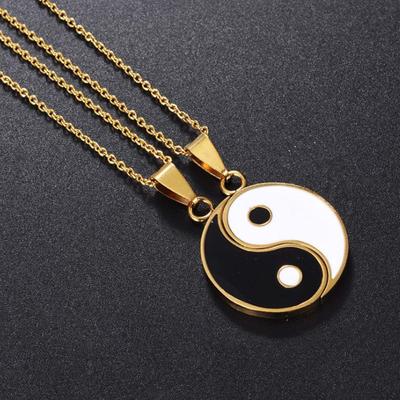 Vintage New Mystical Silver Yin Yang Women Jewelry Clavicle Chain Necklaces Pendant