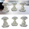 3 Stück Meditationspilz-Statuen Kleine Skulpturen Kreative Tischornamente für Bücherregal