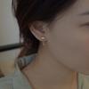 925 Sterling Silver Korean Simple Temperament Geometric Zircon Stud Earrings Women Plating 14k Gold Wedding Jewelry