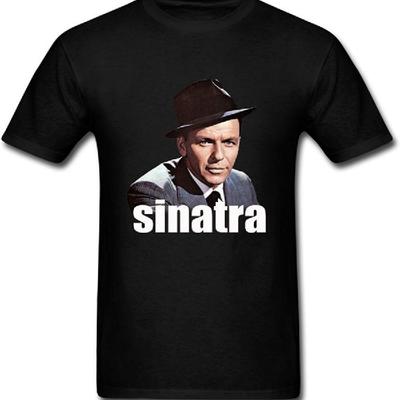 Heren The Pop Singer Frank Sinatra T-shirt Zwart