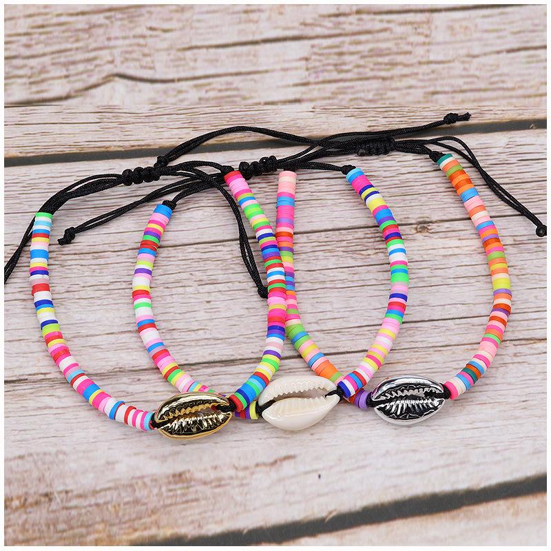 Bohemian Beach Shell Handmade Woven Bracelet Adjustable Rope Chain Bracelets for Women Cuff Jewelry