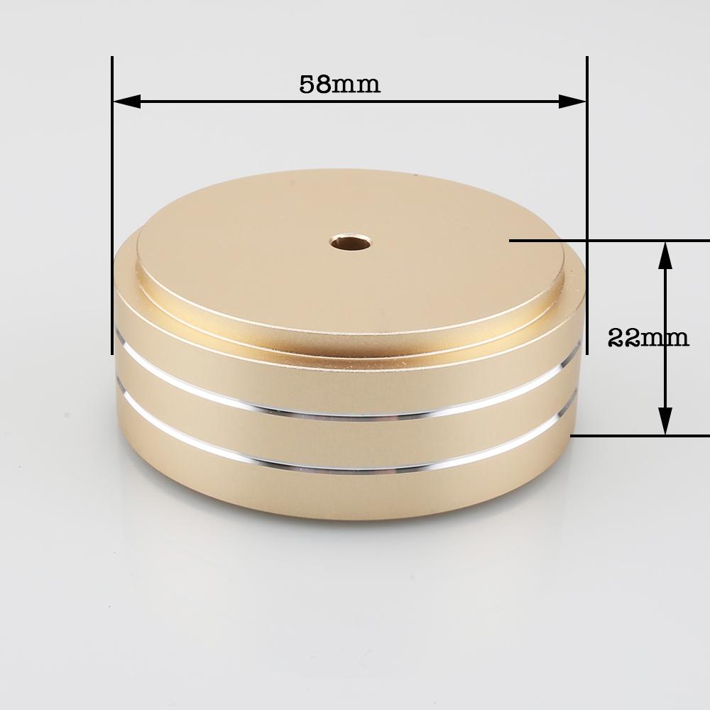 4pcs 58x22mm Aluminum HIFI AMP Speaker Isolation Stand Turntable DAC Feet Pad Gold Silver Speaker Feet Tuber Amplifier