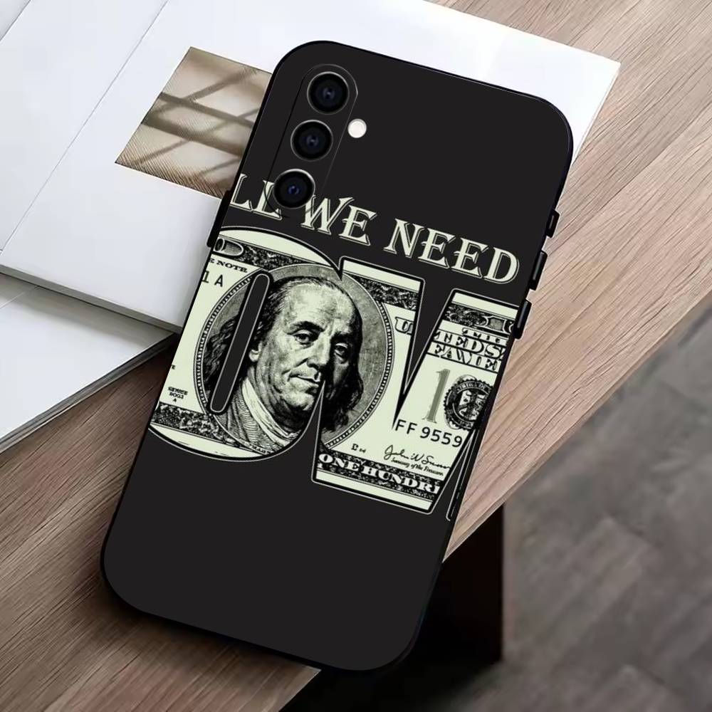

The-Money-M Phone Case For Samsung Galaxy A73,A72,A71,A70,A53,A52,A51,Soft Silicone Black Cover Samsung a22 5g