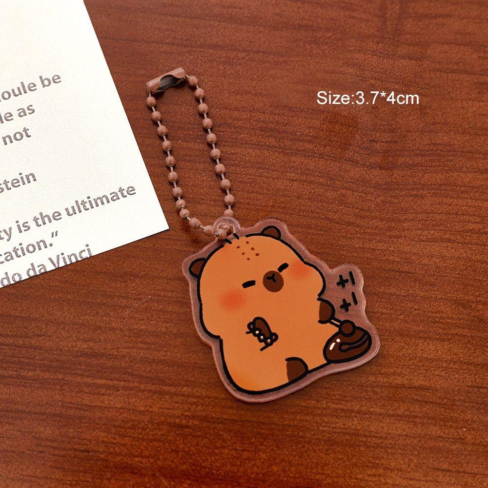 Cute Capybara Keychain Pendant Acrylic Keychain Decoration Lover Gift Acrylic Keychain  for Girl