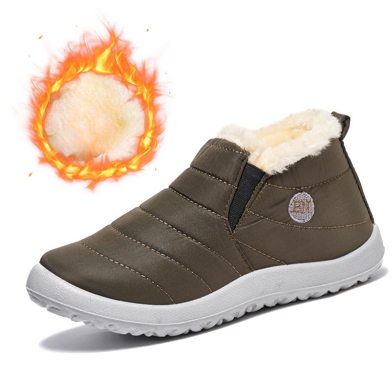 

Зимние женские сапоги, водонепроницаемые зимние сапоги, повседневные сапоги Ankel, женские теплые меховые хлопковые плюшевые туфли больших размеров 45 зелёный