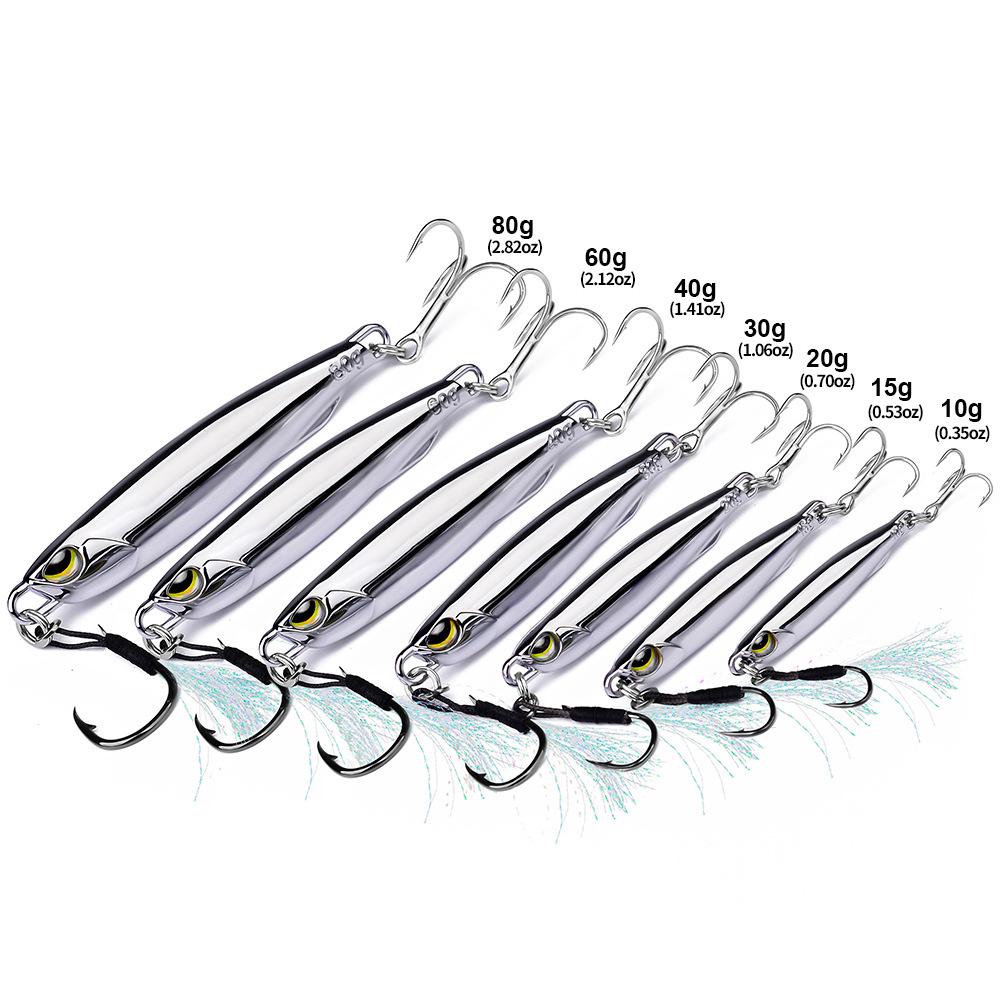 High Quality 10g 5cm Metal Artificial Hard Bait Jigging Lure Hooks for Carp Trout Effective Rivers Streams for Float Fishing