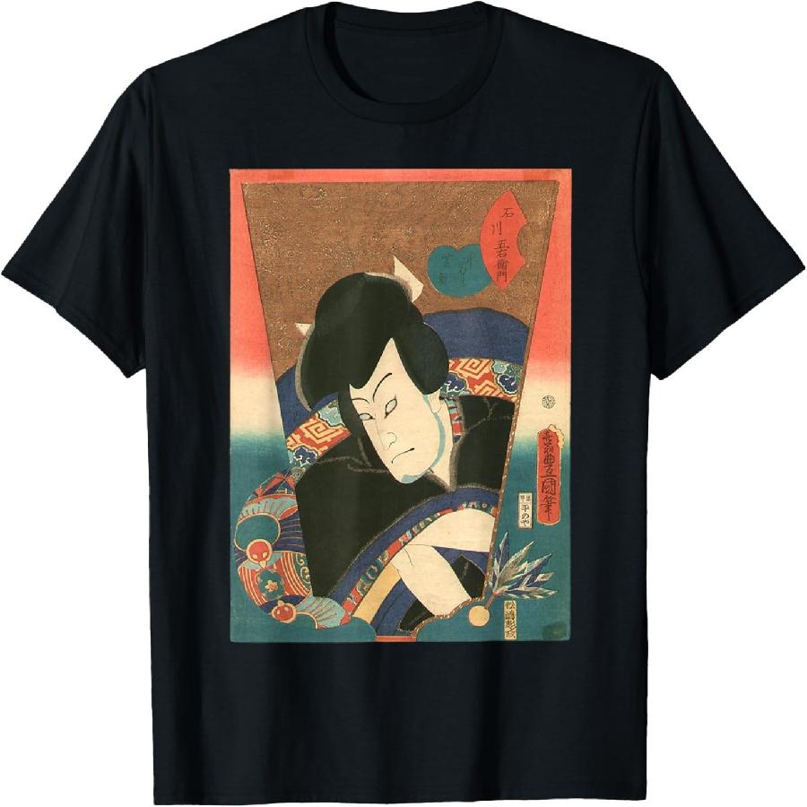 

Japanese Retro Vintage Artwork Kabuki Actor Ukiyo-e T-Shirt XXXXXL чорний