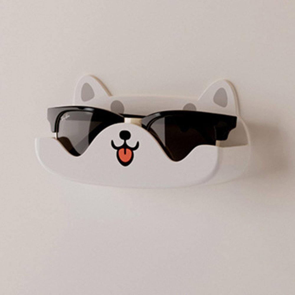 Cartoon Cat Sunglasses Display Holder Punch-free Wardrobe Decoration Glasses Storage Rack Wall Mounted Home Tidying