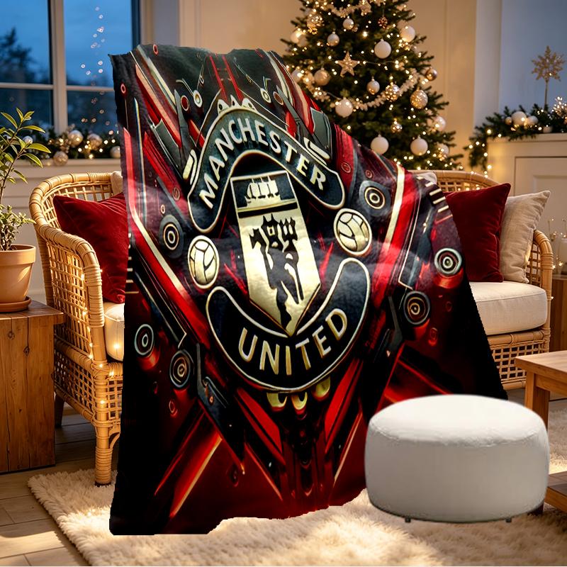 Manchester United F.C Print Blanket - Soft & Comfortable, for Bedroom, Travel, Sofa, Home Decoration - Birthday Christmas Gift for Friend