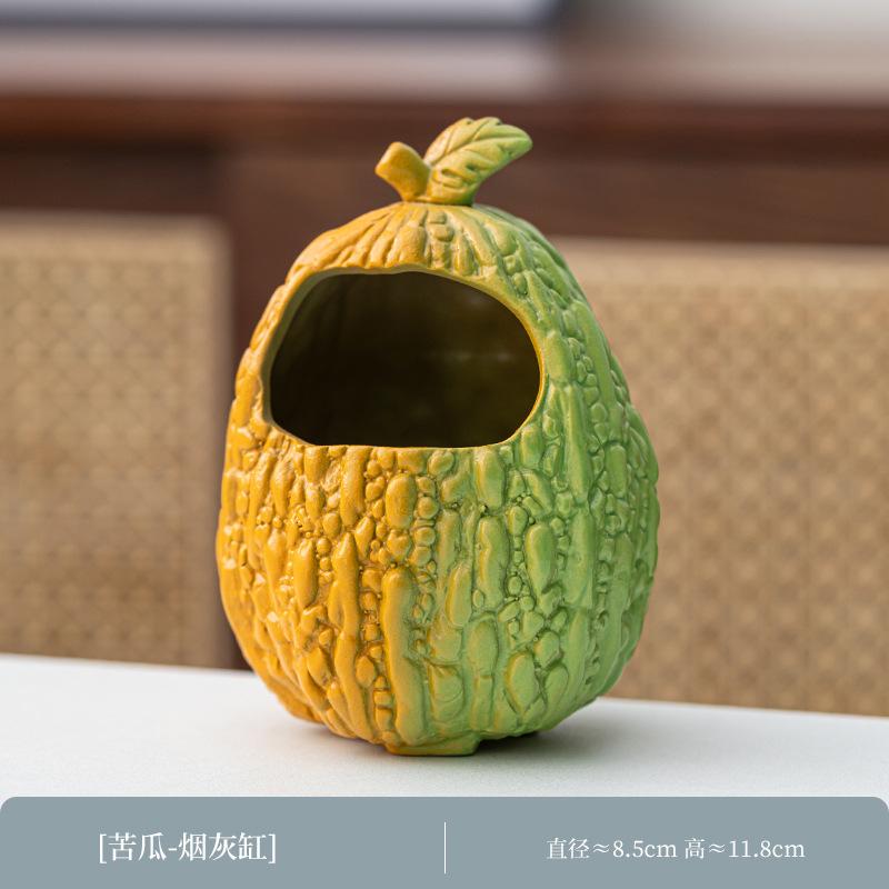 BRCeramic Cigar Ashtray Creative Bitter Melon Pineapple Ashtray Decoration Office Desktop Decoration Art Home Smoking AccessoriesEY