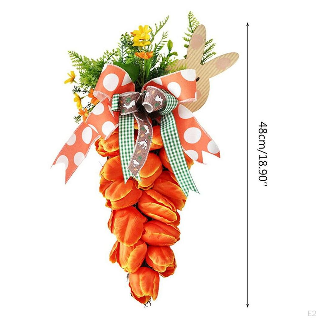 Hanging Tulips Carrot Wreath Flower Garland with Green Leaves Simulation Artificial Door Party