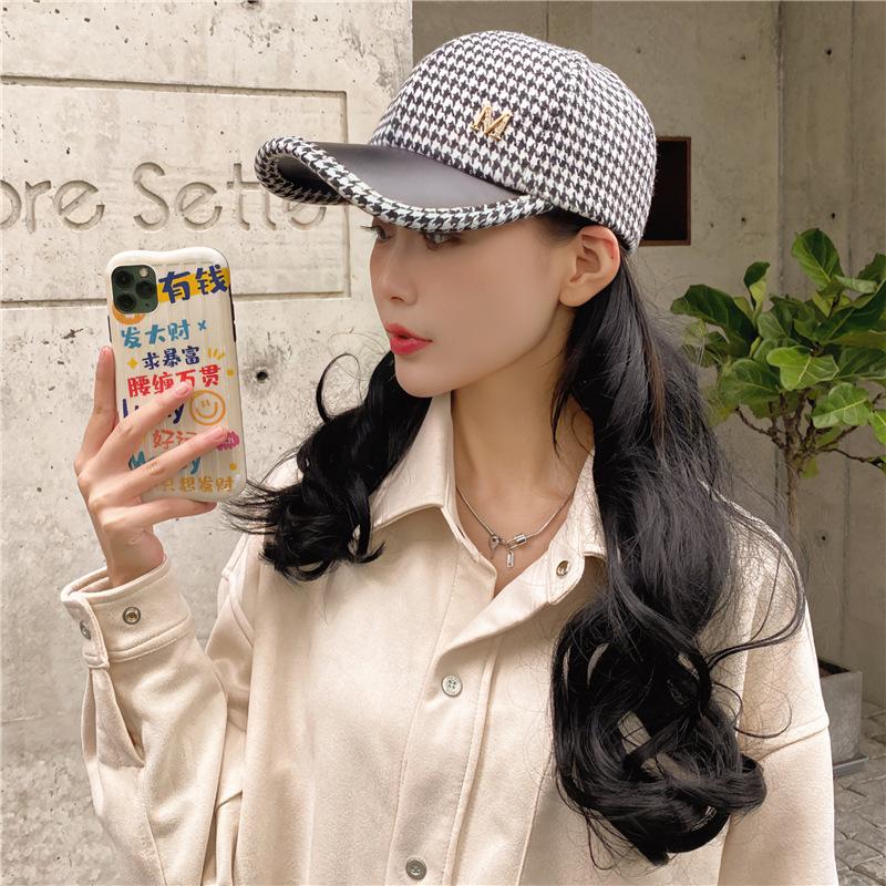 Spring And Autumn Shade Sunscreen British Retro Thousand Birds Casual Versatile Bent Cap Women'S Tide Baseball Cap