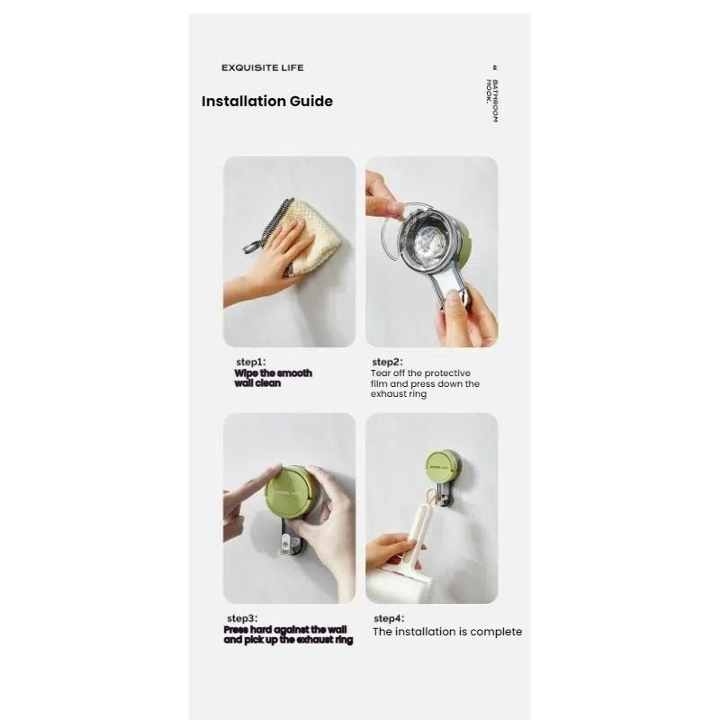 Suction Hooks Strong Vacuum Power Traceless No-Drilling Adhesive Hooks for Home Bathroom Kitchen Door Back and Toilet Area