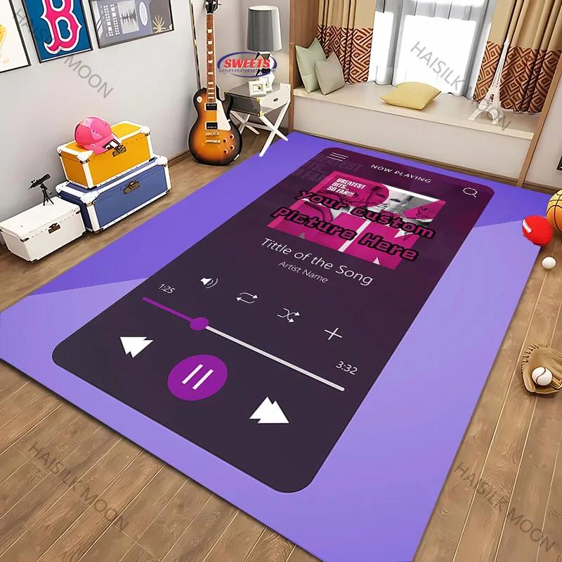 3D HD Personalisiertes Musik-Thema Benutzerdefinierter Bildteppich Musikliebhaber-Matte Geeignet für Musikklassenzimmer Wohnzimmer Kinderzimmer Teppich