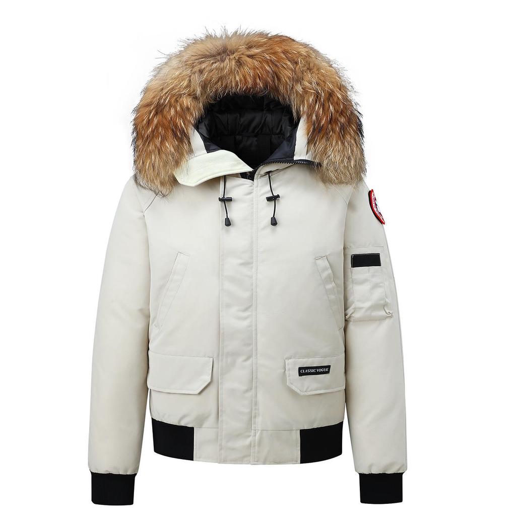 Men's Winter Trendy Thickened Down Parka with Fur Collar - Unisex Cold Protection Jacket