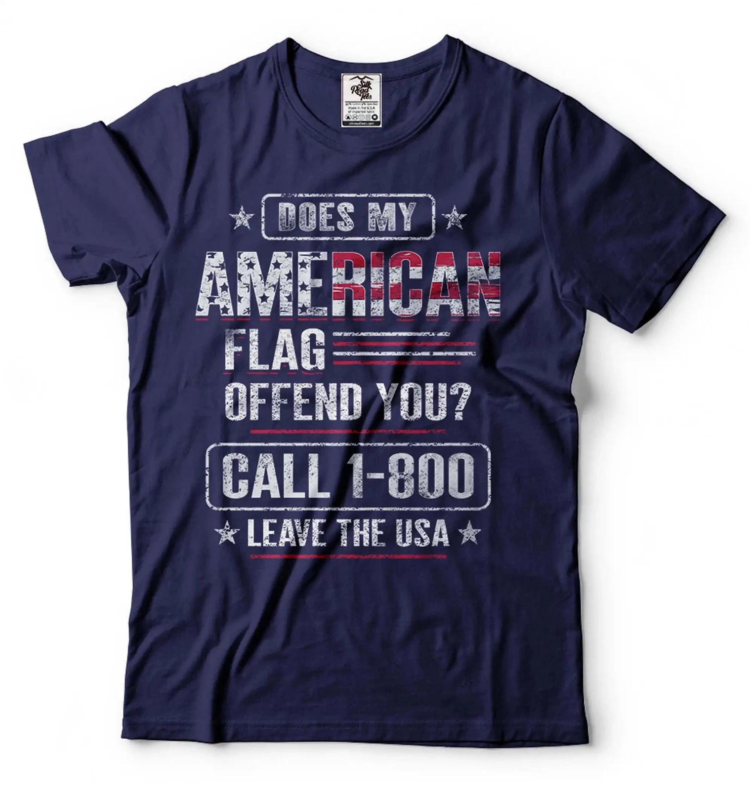 Does My American Flag Offend You Shirt USA American Patriotic Flag T-Shirt M