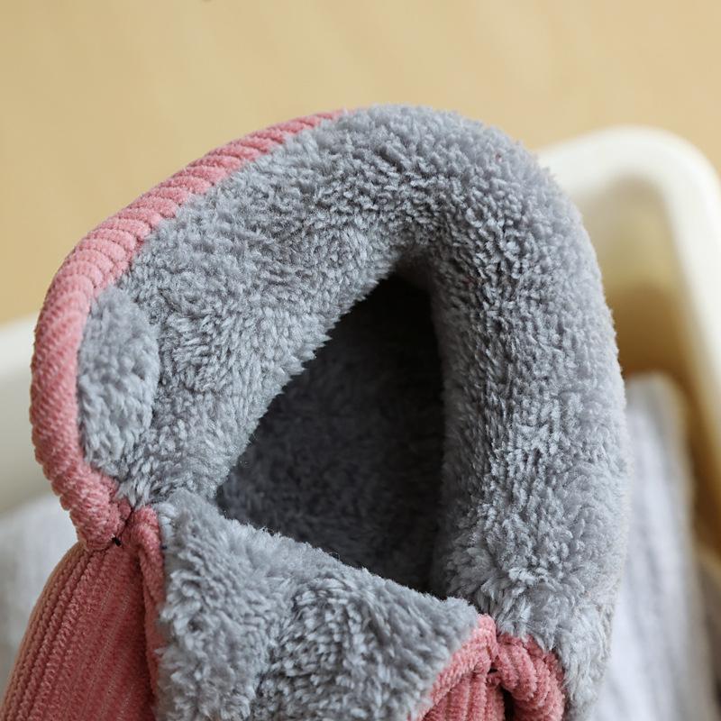 Winter children's cotton slippers bag heel thick-soled non-slip Velcro cotton shoes middle children older children student shoes indoor and outdoor co