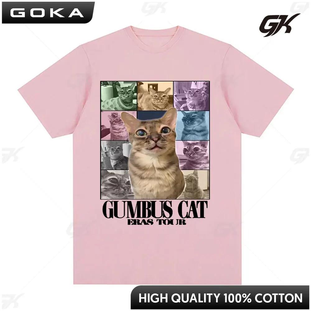 Gumbus Cat Eras Tour Meme Casual Humor Apparel Graphic Printed T Shirts Hip Hop Oversized Short Sleeve Tshirt Tops