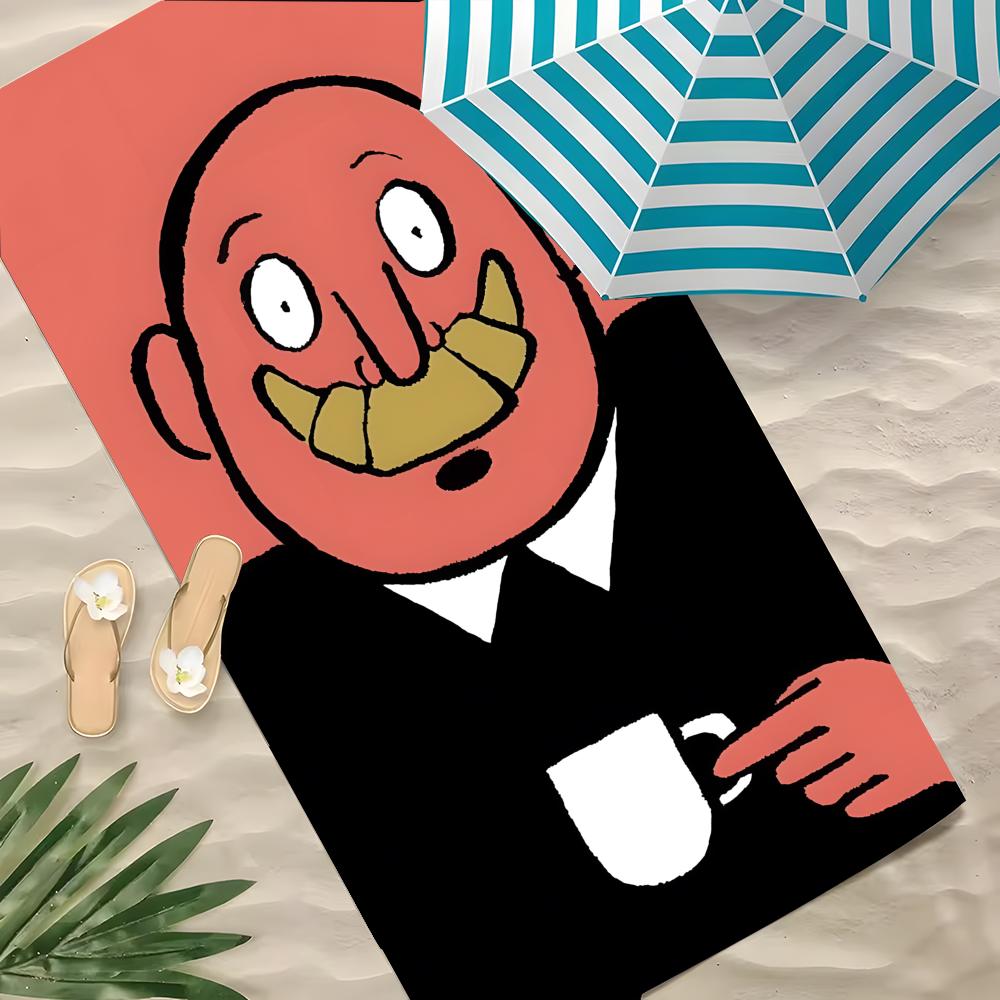 J-Jean Jullien Towel Polyester Beach Towel Quick Dry Sand Free Bath Towel for Summer Pool Travel Vacation