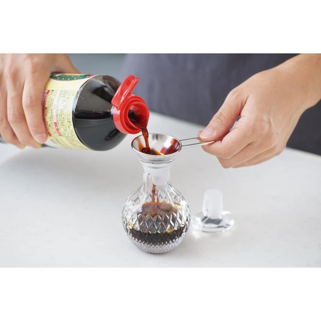 Yoshikawa Kitchen Funnel with Handle Mini 18-8 Stainless Steel Small Liquid Transfer Tool Made in Japan Tsubame Sanjo YJ3489