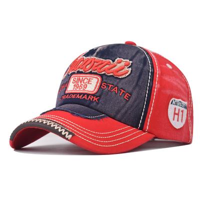 Washed and Old Hawaii Big Embroidered Baseball Cap Men's and Women's Four-season Cowboy Hat Simple Sunshade Cap